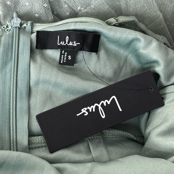 LULUS Swiss Dot Tulle Ruffle Tier Sweetheart Neck Sleeveless Cottagecore‎ Gown S - Picture 6 of 7